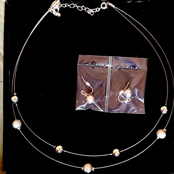 👗Beaded Cable Necklace & Earrings Matching Set👗 2 Piece Set - Picture 2 of 4